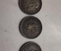 Old Indian Silver Coins 3 Nos To Sell (1905,19918,1942)