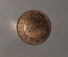 One quarter anna coin 1941 mint