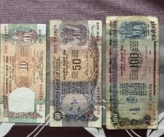 Old Rs.10, Rs.50 & Rs.100 currency notes