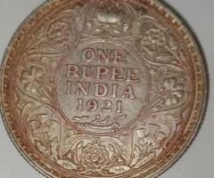 George V King One Rupee India 1921
