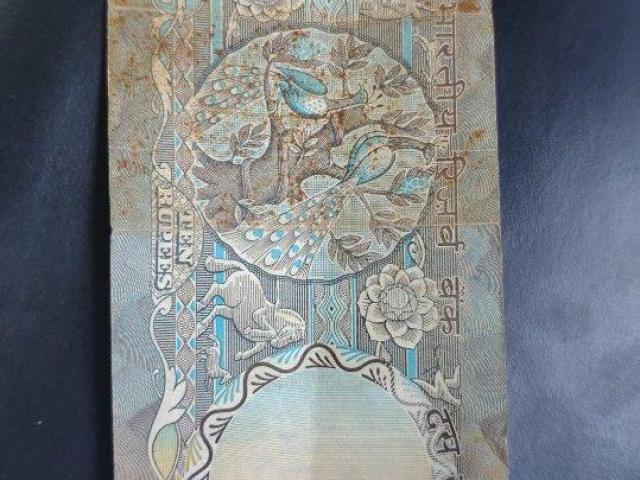 10 rupees peacock note