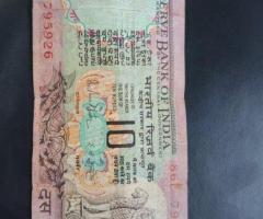 10 rupees peacock note