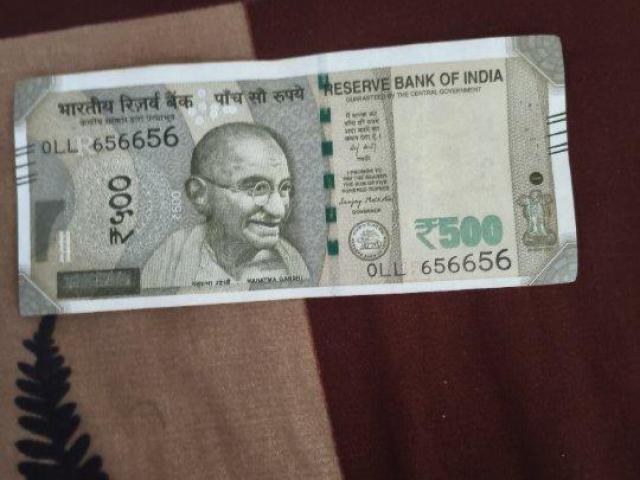 ₹500 Indian Currency Note – Fancy/Radar Serial Number OLL 656656 – Collector Item