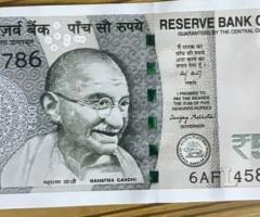 ₹500 Indian Banknote – Fancy Serial Number 6AF 458786 – Ending 786