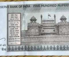 ₹500 Indian Banknote – Fancy Serial Number 6AF 458786 – Ending 786